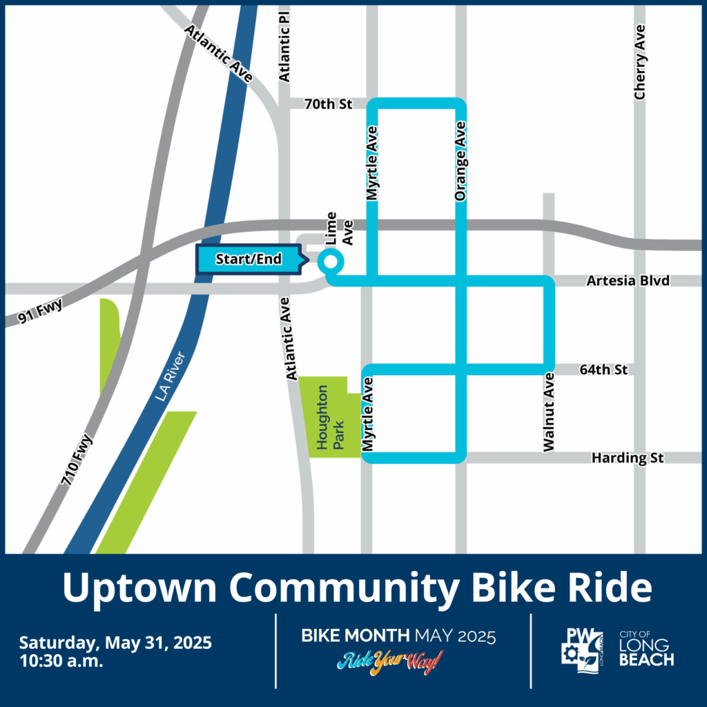 Map for the Uptown Community Bike Ride on May 31st, 2025
