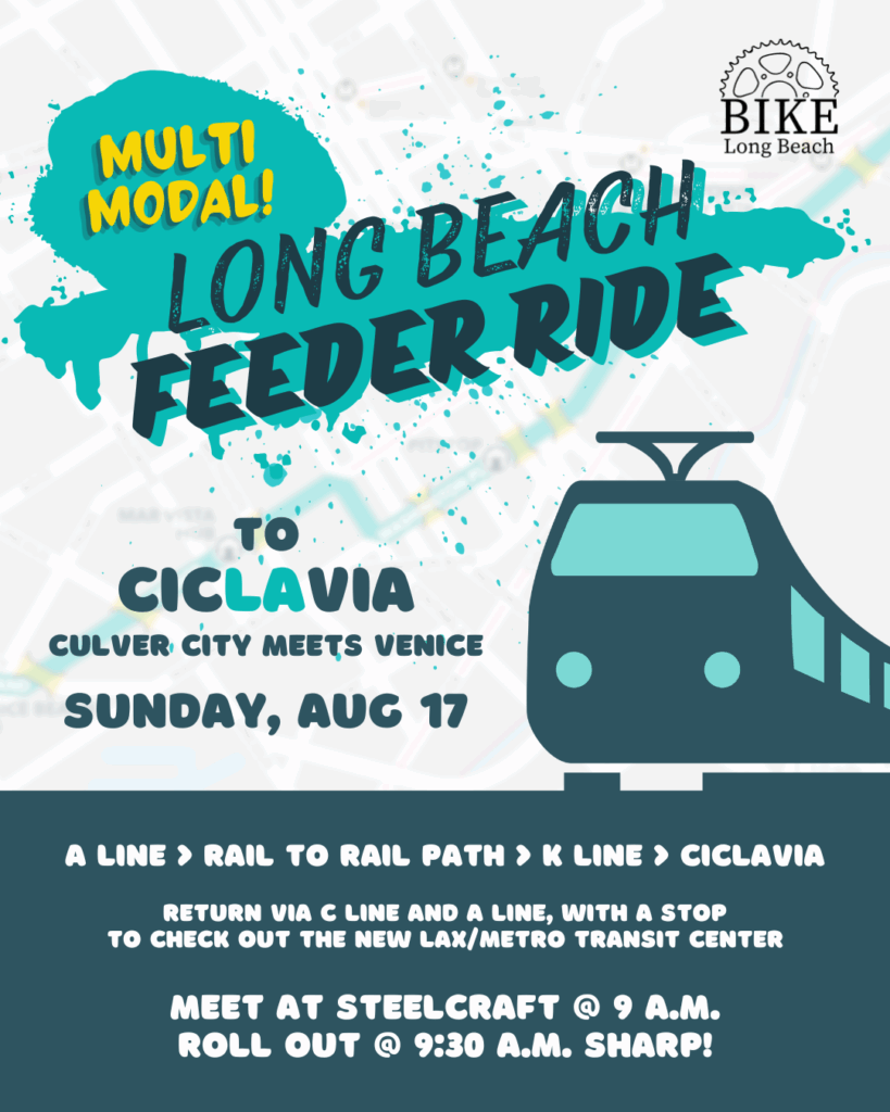 Flyer for the Long Beach feeder ride to CicLAvia on Sunday, August 17