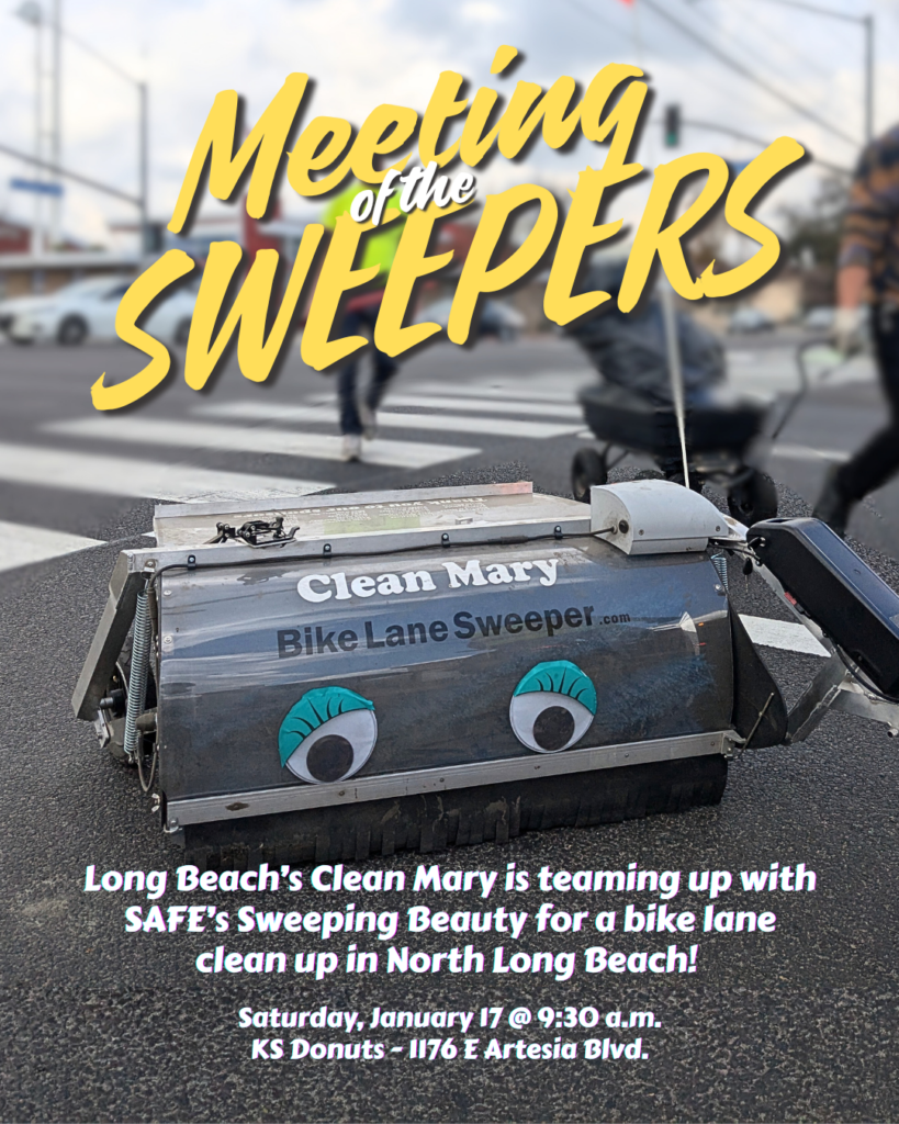 Clean Mary, the bike-powered bike lane sweeper.